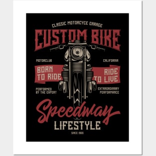 Custom biker speedway Posters and Art